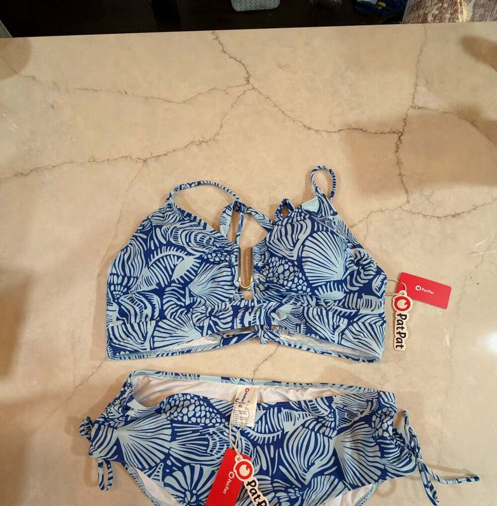 PatPat Blue Shell Print Bikini Set Size XL NWT